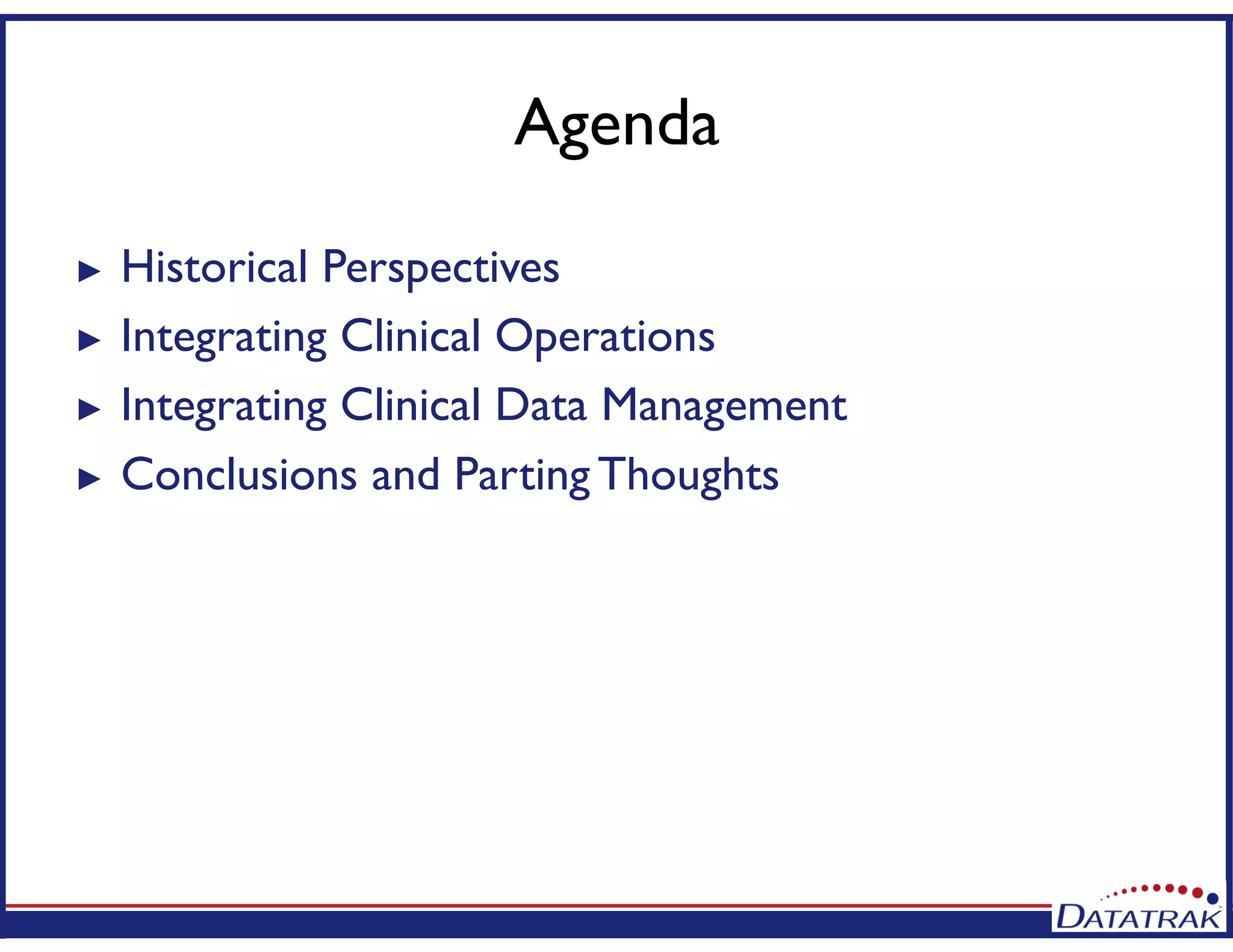 Speakers
Lorraine D. Ellis, MS, MBA,
Research Dynamics Consulting Group,Ltd. @resdyn
Lorraine D. Ellis, is the founder/CEO of Research Dynamics, a full
service CRO. Most of her 35 years’ experience in the industry has
been in clinical research. Her expertise includes integrating
technology with clinical research processes over the past 20 years
and developing state-of-the-art training programs for clinical research
professionals.
William Gluck, Ph.D,
DATATRAK International,Inc. @DATATRAKinc
Bill Gluck joined DATATRAK International in October 2010 asVP of
DATATRAK’s Clinical and Consulting Services. Dr. Gluck has
more than 25 years of experience in the pharmaceutical and
biotechnology industries and has diversified experience in clinical trial
management systems and electronic data capture.
 
