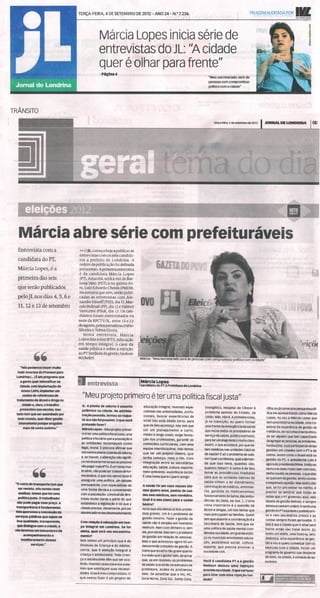 Entrevista de Márcia Lopes ao Jornal de Londrina_04092012
