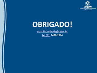 OBRIGADO!
 marcilio.andrade@cetec.br
    Tel:(31) 3489-2204
 
