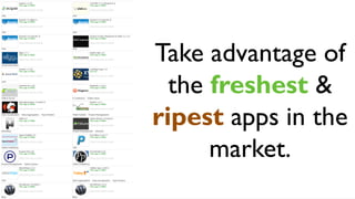Take advantage of
  the freshest &
ripest apps in the
      market.
 