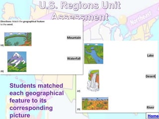 Students matched
each geographical
feature to its
corresponding
picture             Home
 
