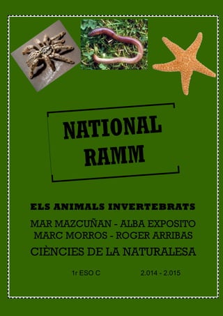 1r ESO C 2.014 - 2.015
MAR MAZCUÑAN - ALBA EXPOSITO
MARC MORROS - ROGER ARRIBAS
ELS ANIMALS INVERTEBRATS
CIÈNCIES DE LA NATURALESA
 