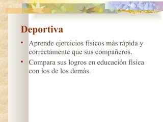 Deportiva Aprende ejercicios físicos más rápida y correctamente que sus compañeros. Compara sus logros en educación física con los de los demás. 