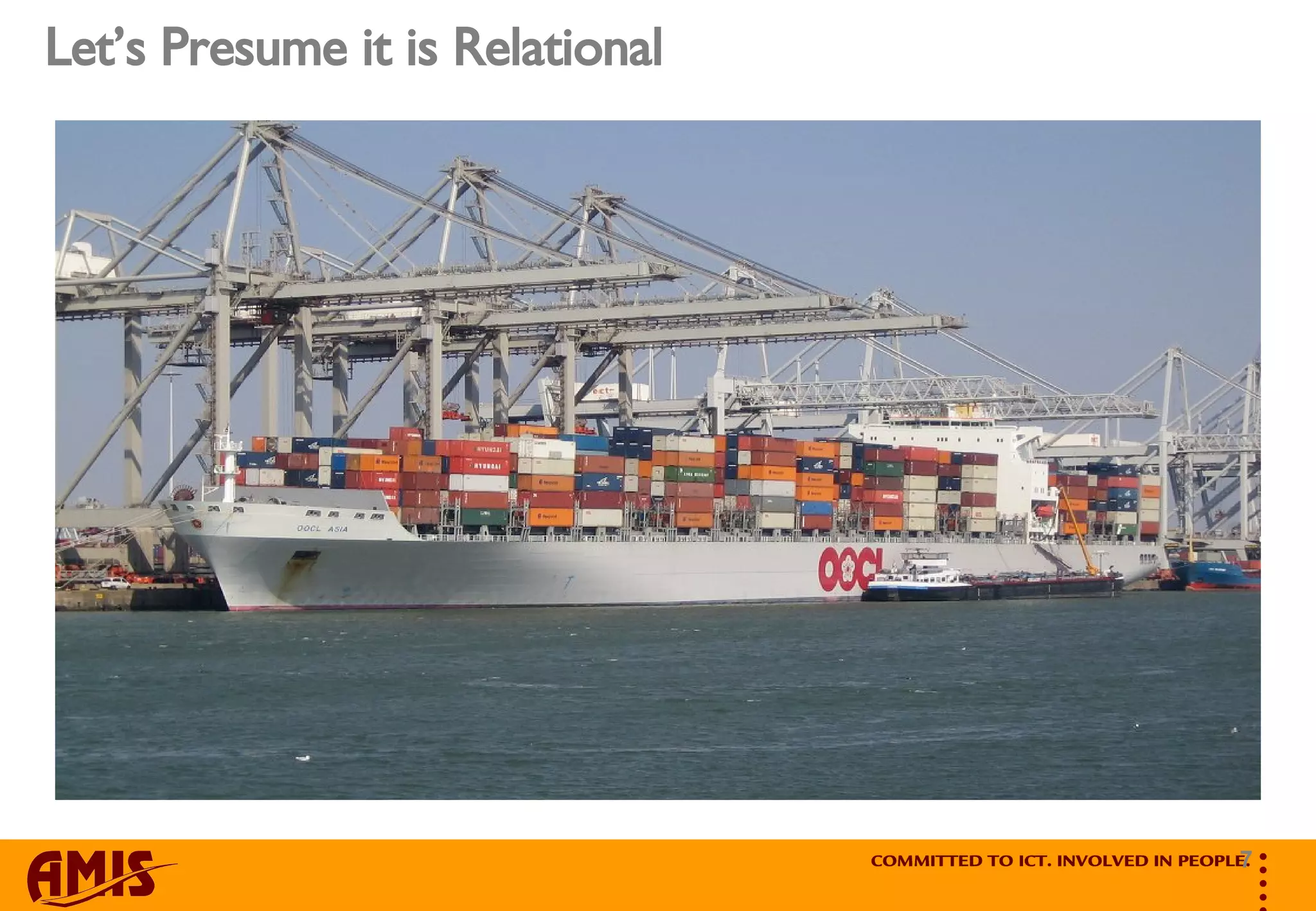 Let’s Presume it is Relational 