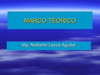 MARCO   TEÓRICO Mg. Nolberto Leyva Aguilar 