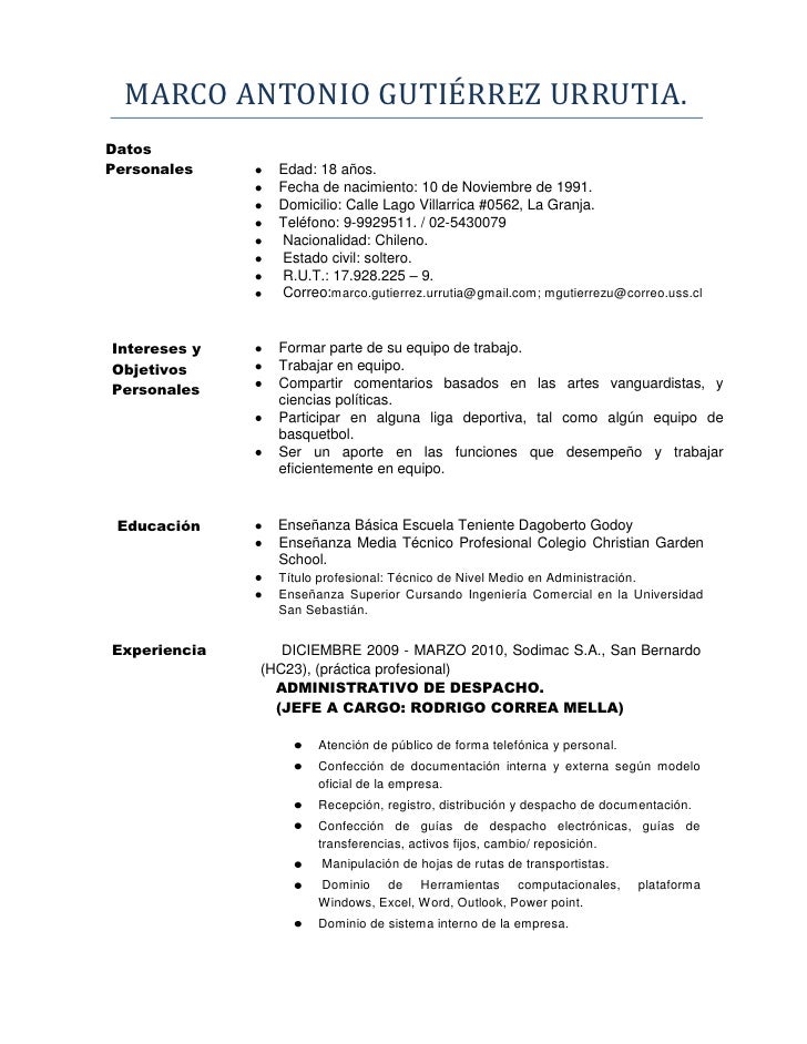 marco antonio gutirrez urrutia curriculum vitae 1 728