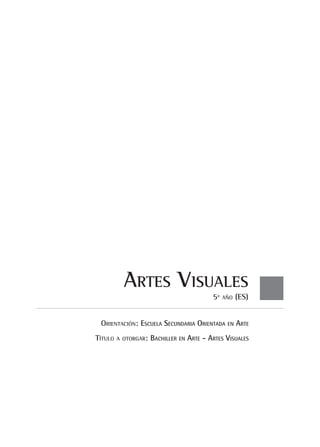 Artes Visuales
                                           5º   año   (ES)


 Orientación: Escuela Secundaria Orientada en Arte
Título   a otorgar:   Bachiller en Arte - Artes Visuales
 