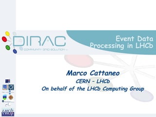 Event Data
                 Processing in LHCb


        Marco Cattaneo
             CERN – LHCb
On behalf of the LHCb Computing Group
 