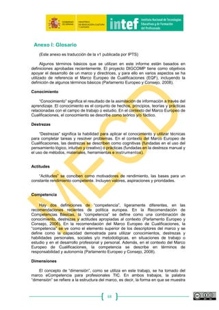 68
aprendizaje digital de mi
alumnado.
en algunos aspectos mi
metodología y la forma de
aprender de mi alumnado.
transmitir el conocimiento
generado con mi
alumnado.
en el que transmito el
conocimiento generado por
mi alumnado.
un espacio digital educativo en
colaboración con todos los
miembros de mi comunidad
educativa.
centros educativos.
 