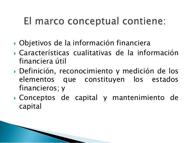 Marco conceptual de las niif
