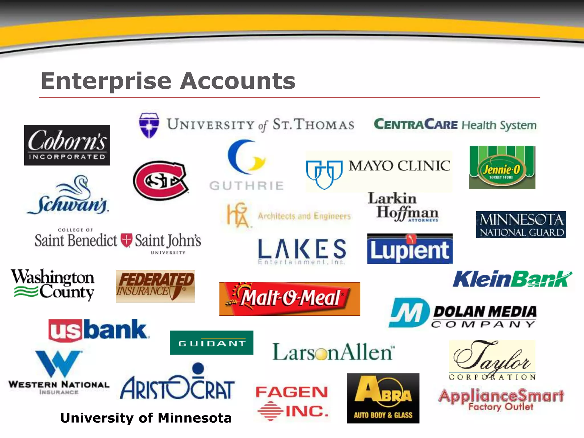 Enterprise Accounts
University of Minnesota
 