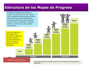 Katherine Carbajal Cornejo
El MAPA DE PROGRESO está dividido en
niveles. Los niveles indican lo que se espera
que un estud...