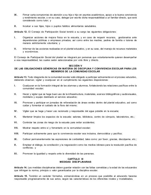 Marco de convivencia escolar del estado de colima