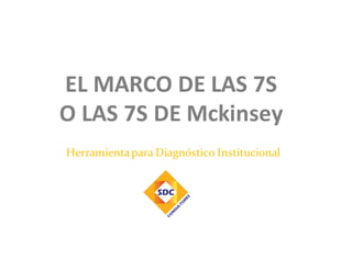 EL MARCO DE LAS 7S
O LAS 7S DE Mckinsey
Herramientapara Diagnóstico Institucional
 