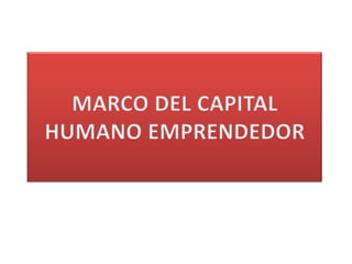 MARCO DEL CAPITAL HUMANO EMPRENDEDOR 