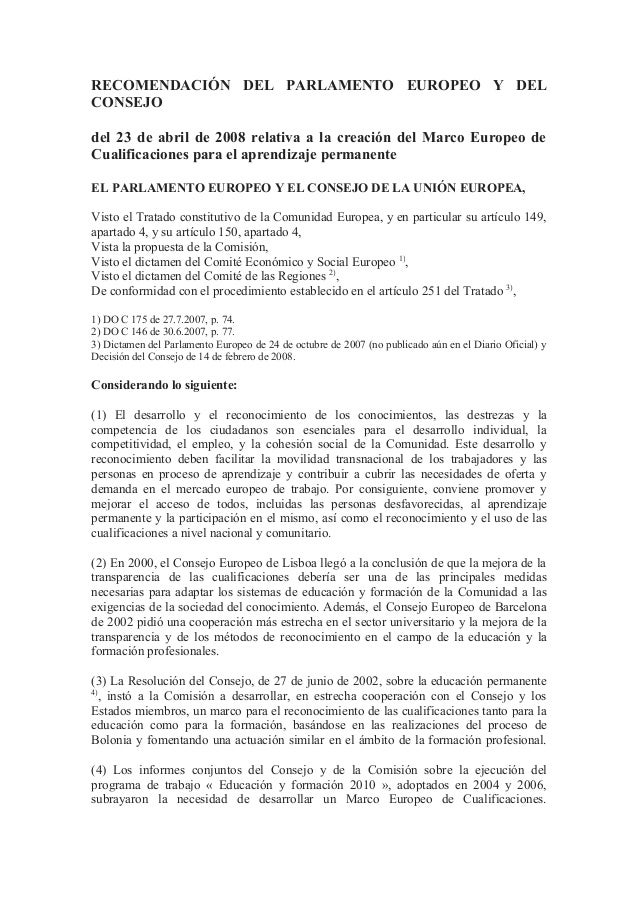 Marco europeo de cualificaciones (anexo ii aplicado)