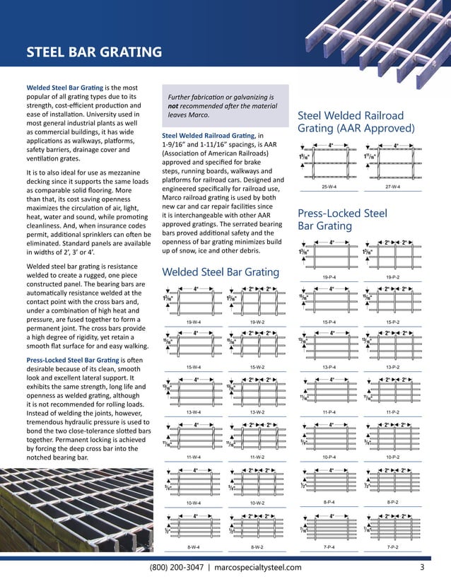 Marco Specialty Steel Master Grating Catalog V1 PDF
