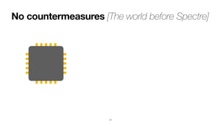 No countermeasures [The world before Spectre]
17
 