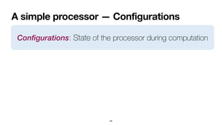A simple processor — Configurations
59
Configurations: State of the processor during computation
 