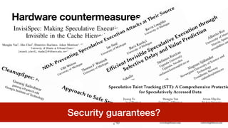 Hardware countermeasures
6
Security guarantees?
 