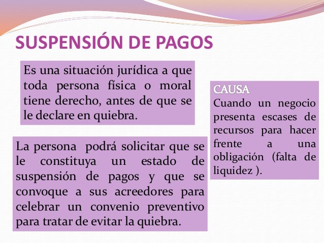 ley de quiebras y suspensión de pagos