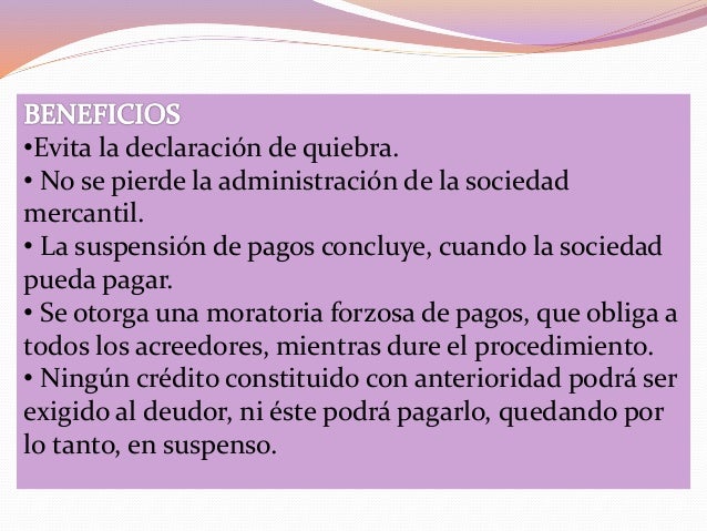 ley de quiebras y suspensión de pagos
