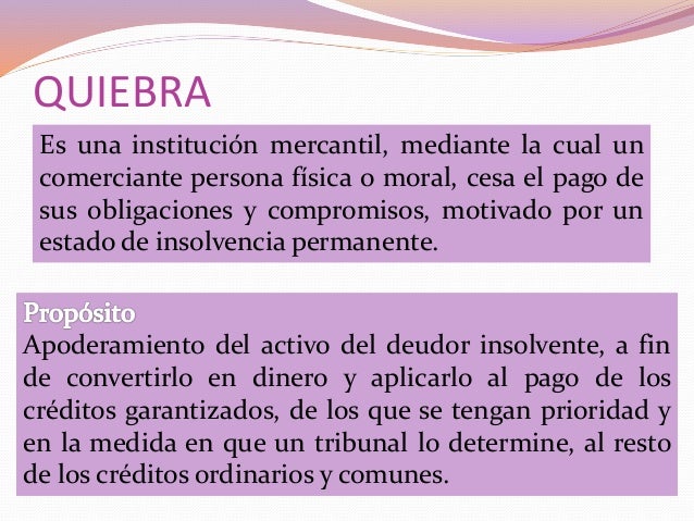 ley de quiebras y suspensión de pagos