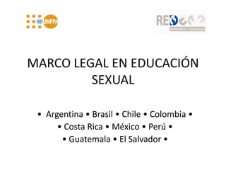 MARCO LEGAL EN EDUCACIÓN SEXUAL  •  Argentina • Brasil • Chile • Colombia • • Costa Rica • México • Perú •  • Guatemala • El Salvador • 