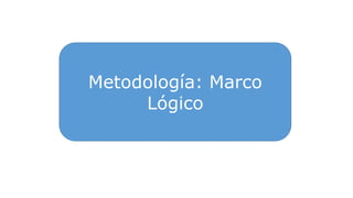 Metodología: Marco
Lógico
 