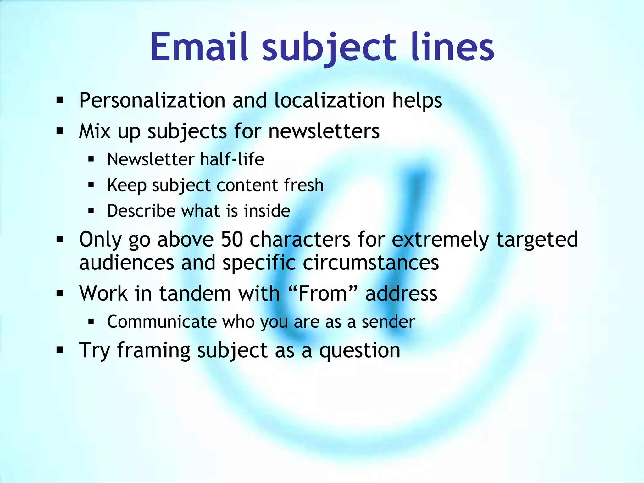 Emails sent to encourage customer loyalty