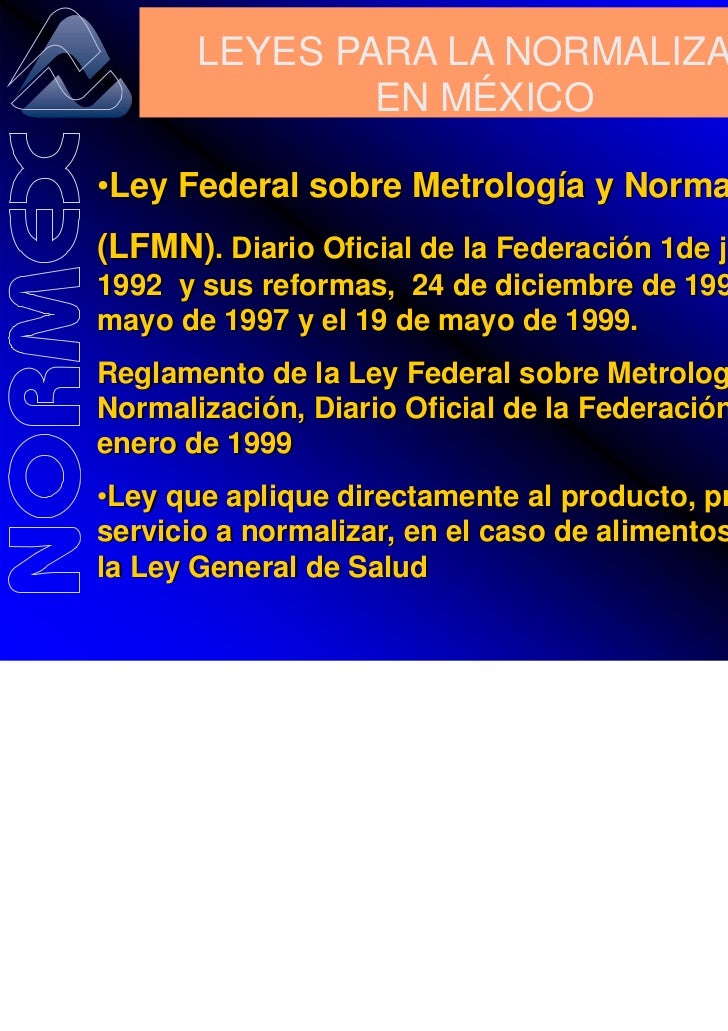 Marco normativo en el área de alimentos en méxico