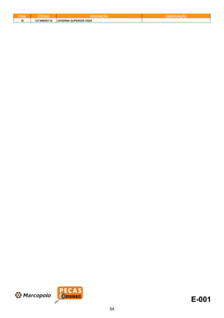 ITEM CÓDIGO DESCRIÇÃO OBSERVAÇÃO
19 127-MIE00119 CAVERNA SUPERIOR VIGIA
E-001
54
 