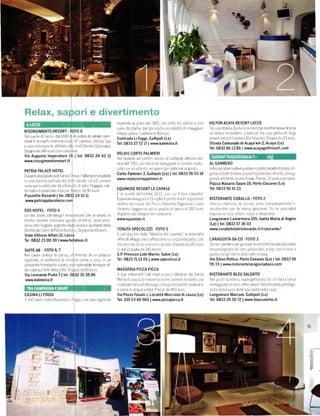 i
                                                                                                                      :


                                                                                                                          i.




                                                                                  l 5a lte a ]r nl del 900 ch(] LÍaE lll' s::]nja e ! l.l                     HILTON ACAYA RESORT LECCE
                                                                                       'o
                                                                                  sL te 8. c etli. parg os:r epclsb tac n;.egganl                             Tr, t l'.] d ste!,] c Lr ý a a laaa'a nlad terrall('J ÍcorLll
RISORGIMENTO RESORT. FOTO 8
                                                                                   rÍ]balaiz oni camera di 85 cL] o                                           LT Jlrtcon)l]ÍlJstela l adrl:olr3 o r getlo'l.rt d]:J
l.1'. cuore o Le.cť oa ]380 é alcťn:ro L]lseíate nron.
                                                                                  Contrada Li Foggi, Gallipoli (Le)                                           a.l. ll i]e Éa f (a:_nl l 13 e 9 b rahe] ]o!p a i.l ]05 e!l0
dJne€dlosp1              nterna'.']a 4/a me'r rtIJrl!pa
                                                                                  Te|.0833 27 72 U I www.kalekora.it                                          strada comunale diAcaya km 2'Ácayá (Le)
a .]aa ' at|.laz ol]r;í'd.iil :r ]('lť:Doll.lloEpaopo
                                                                                                                                                              Tel' 0832 8613 85 l w,nr.acayagolÍresort'com
Dopp a (la 145 eLÍ o con co ar )rrr
via Au8usto lmpélatore 19 l tel' 0832 24 63                                  u    RELAIS CORTE PALMIERI
                                                                                  Ne oLrde od." centrostorco{i G: rpol dr oraslo                                                                       .   .       '/.:.'
www.risorgift entoresort.it
                                                                                  Ílca deI 700 aon te'la]]e so Pgg a.! t a:nel| .3                      l     ÁL GAMBER0
                                                                                  a.]te aol ']n atil lia refL pero dť male al oT g llJ                        nd l    //osloÍ i]! oove        Í]t]!ta re ll..a ata t eplda Ci no   po il
PATRIA PALACE HOTEL
                                                                                  Corte palmieri 3, Gallipoli (Le) | te|.0833 26 53 l8                        gure.r t.rtt a na'a lasce fra.,a'ss r!!Tra!:! soTsia
Da'iantla e ba5 l .J d Sallti croaa l :] bclgo ě ospltato
 I Lrná c Ťor: 3itr     da   l:          t!'
                                  ',aa a Lao]clnle'e                              www.relaiscortepalmieri.it                                                  eaii]aťlchet(ad ,' no oca'e PlelŽo 35culo]!ťrsona
                                                                                                                                                              Piazza Nazario Sauro 19, Porto Cesareo (Le)
50l o par50na zŽlte ca a'llP5cl a ]ohl DLrggal ce
                                                                                  EQUlNoxE REsoRT LE cAPÁsE                                                   Tel.0833 56 9123
ío n ano ir;! aItlto a LeLLť Fre/1 ]a !0 !!lo
Piaz2etta Riccardi I te1.0832 24 5l                    ll                         E : aa, lr ae l'ltelE iCl2 Lo,r aL, Lou' cDe ntoi
                                                                                  Equ forc rna!gL|,r 15 r lllo r pr o rcsorl a g,rst ofe                      RlsToRANTE CoRALLo . FoÍo 2
rÝwwpatriapalacelécce.com
                                                                                  a retla rp auo p ate Paraa f.,at.-ra a qa! a_a a aasi:                      stor a! rair :ta o .,acrso .lrio cofrp etanr rte                           r

EOS HOTEL' FOTO 4                                                                 0LÍanto Sogg olllo ad       Lrll prezzo      .]   alla o   d 200   t]Lrro   !tTL ttt l.]to co        l la   ntlar'a qPtt     one lÍa e     5oaa   :l   ta
(] ltíe ste e dal dPsE]n|mo]o.l, cil€5l s|od. ln                                  Jlg orno pe. dopJ]      a con   .o aa ollÉ                                   l!tr    ';]   a ' :i]   .]s|   al   an:aÉ a |Ťi]p   a    'a

1..ll: aa,llé.e lIa:!L]-:j 'l]l; r ] lr]) ao!,€ prlI                              wrvw.eq u inoxe. it                                                         Lungomare Lamařmora l05. santa Maria al Bagno
                                                                                                                                                                  | tel.0833 57 36 03
                                                                                                                                                              (Le)
da|o r ta b:g or arge rla dcq L rlc re g rfrsmrdc la
Glatta de cPr,r dlPorlo B.li s{]. D ] ,p a ťl65 e_rl.                             TENUTÁ        sPEcoLlzzl ' FoTo 5                                           www.corallohotelristorante,itlristorante/
viale Vittorio Álíieri 11. Lécce                                                  A   so   d.   r [m .i,r tr L1a L] ,re da 5J ento           a propr eta
Tel.0832 23 00 30 | www.hotéleos.it                                               oífle 14 a logg c lP 5 aÍÍaacana !t, lr. gra!d." aat o .ol_                 L'ARAGoSTA DA cÓ _ FoTo 3
                                                                                  a!.. p sa fr c a.. t]Na aol] aasaat.l Japp.] on lJ0 É!'o                    Dr no. rprder. per gL,sL.re e o!tr alre lp che dc poslo
sutTE 68 - FoTO 6,7                                                               (cdai2l r !lo dr       180 eL, o)                                           acccŤ -r.lgnata da ! na !Ll aaa ]ln -" !,'' aa.a _ ( aTe
le clrore Jft co (l Leacp                .j n[,       o Cr urr pa J/]o           s_P Přesicce-Lido Marini, salve (Le)                                        :JS:a aa r g        att
                                                                                                                                                                                  dc a l.rh r crsa
strar e rrlerltta.l:                atL-rr1   TeitTteaa,t!a nLrn                  Tel.0833 7113 05 | www.specolizzi.it                                        via silvio Pellico, Porto cesaÍeo (Le) | tel.0833 56
anlll enle Í ]emenlc cL]Tato              co'] 5p ll d de tcrralZe,lÍ                                                                                         95 33 | www.ristorant€laragostádaco.com
Ía.. Jte 5L lťt: dr
                  .] a tla L,a|a! a li. 9c eL.Íc                                  MÁssERlÁ PlccÁ PlccA
via LeonaÍdo Prato 7 | tel.0832 30 35 06                                          A d!e chrometr dal mer0 e po.0 drslarrtc da SJnta                           RISTORANTE BLEU SALENTO
lvww.kalekořa.it                                                                     ar:l drLa-rca a fr.rsser r ha :r! arae'e a'.aaata aa r                   i'Éaa ia l.l 5taa sLrpa'gelto'l,]la c; il] |a a ]i]lca
                                                                                   lr,rlrT a, riiLrTa dcl !olllo llfa p,r'1 co ar lJ a prscrna                rrlme!| .lta n oco oÍfíc pesce hesch s5lŤ]o plcleEo
                                                                                  .. p ena d r.qLra 5.r e:a P e/rr da l()! e! .                                r stJ til !cJs5-i rla p sp.a r :r ria : aJ!.r

CASINA LI FOGGI                                                                   via Pozzo Fasulo 1, Localitá Morciano di Leuca (Le)                         Lungomare Marconi, Gallipoli (Le)
l   ]i,L]   Í-Et. i],]   a l'l.]!!ar a   L FDBE   .r   la   aa51l   ! gnor   ll   Tel.335 53 60 560 | wvi'lť'piccapicca'it                                    Te|.0833 26 30 72 | www.bleusalento.it
 