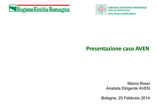 Presentazione caso AVEN
Marco Rossi
Analista Dirigente AVEN
Bologna, 25 Febbraio 2014
 