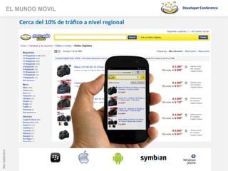 EL MUNDO MÓVIL                                                                   Developer	
  Conference	
  	
  


                            Cerca	
  del	
  10%	
  de	
  tráﬁco	
  a	
  nivel	
  regional	
  


                 	
  	
  
MercadoLibre
 