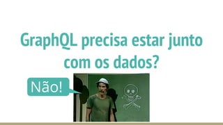 GraphQL precisa estar junto
com os dados?
Não!
 