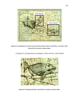205
Figura 62. Constelações do Carneiro (Aries), da Mosca (Musca), Peixe Austral (Pisces Australis) e Peixe
Boreal (Pisces Borealis), conforme Bode.
As figuras 63 e 64 apresentam, em destaque, o Peixe Austral e o Peixe Boreal.
Figura 63. Constelação do Peixe Austral (Pisces Australis), conforme Bode.
Peixe Boreal
Peixe Austral
 