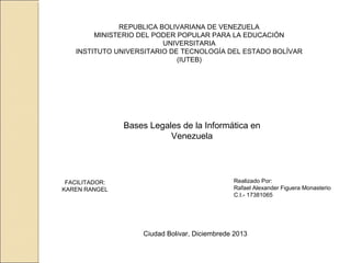 Marcos Informatica Marcos legales informatica en venezuela rafael figuera c.i. 17381065 | PPT