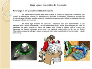 Marcos Informatica Marcos legales informatica en venezuela rafael figuera c.i. 17381065 | PPT