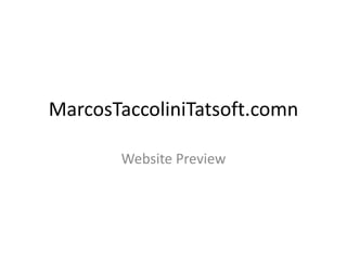 MarcosTaccoliniTatsoft.com
Website Preview
 
