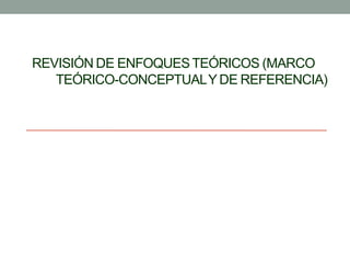 REVISIÓN DE ENFOQUESTEÓRICOS (MARCO
TEÓRICO-CONCEPTUALY DE REFERENCIA)
 