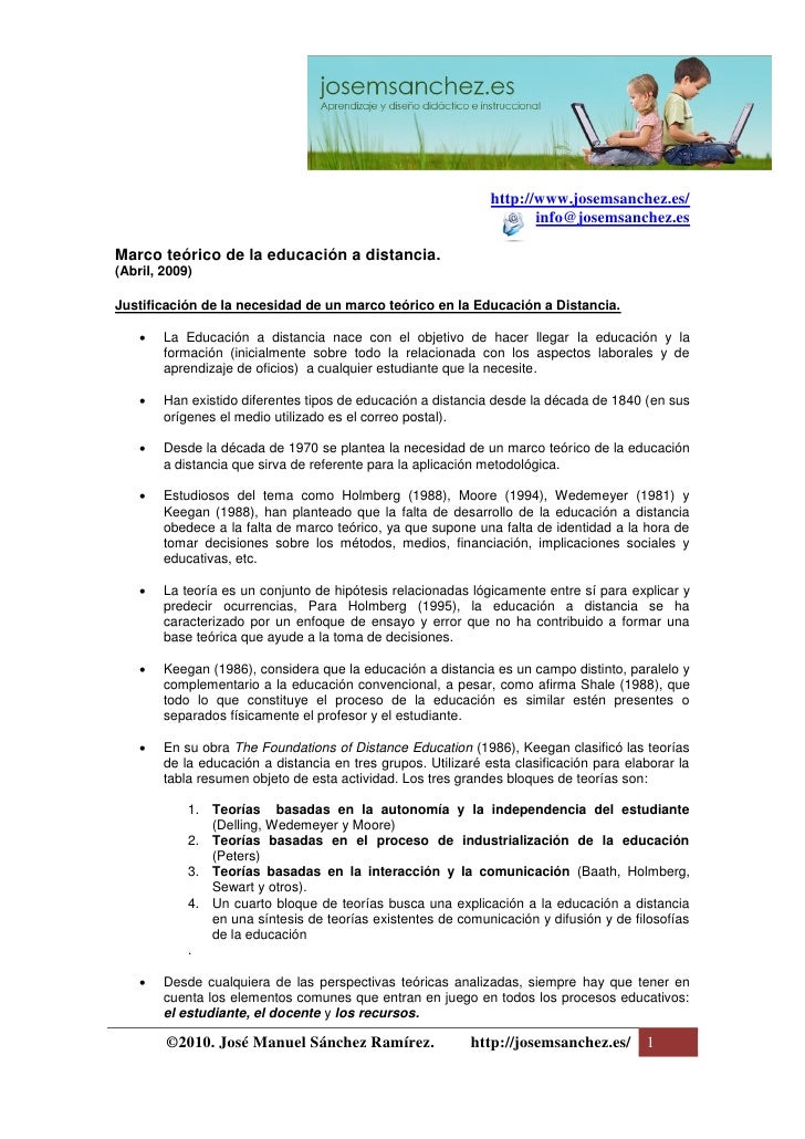Marco teorico de la educacion a distancia