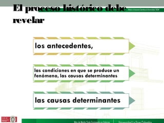 El proceso histórico debe
revelar

 