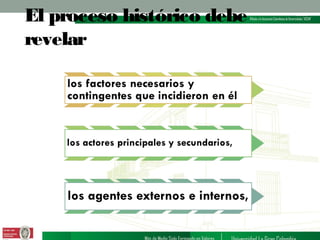 El proceso histórico debe
revelar

 