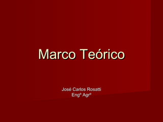 Marco Teórico
José Carlos Rosatti
Engº Agrº

 