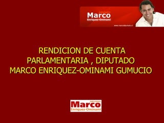RENDICION DE CUENTA PARLAMENTARIA , DIPUTADO  MARCO ENRIQUEZ-OMINAMI GUMUCIO   