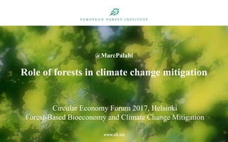 @MarcPalahí
Role of forests in climate change mitigation
Circular Economy Forum 2017, Helsinki
Forest-Based Bioeconomy and Climate Change Mitigation
 