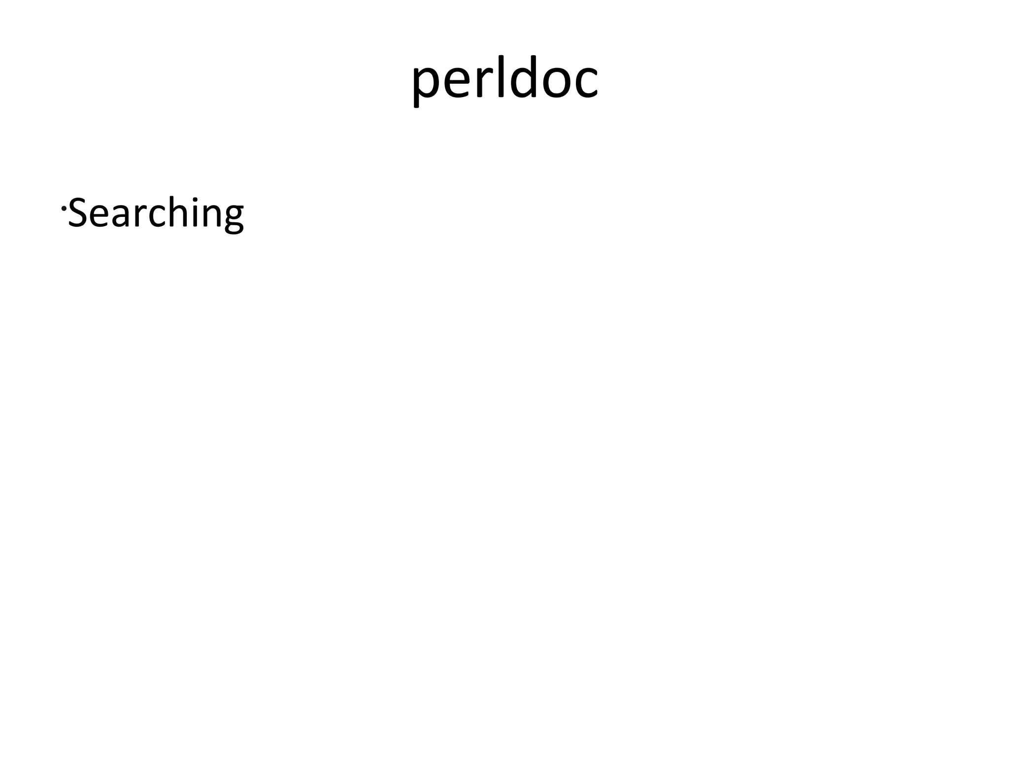 perldocSearching 