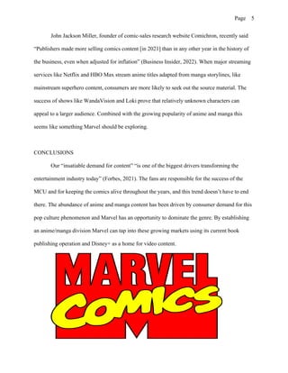 Marvel Analysis Marvel Market Analysis Report | PDF