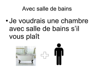 Avec salle de bains Je voudrais une chambre avec salle de bains s’il vous pla î t + 